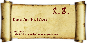 Kocsán Balázs névjegykártya
