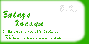 balazs kocsan business card